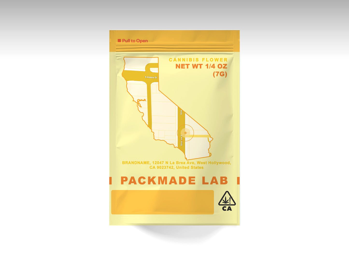 Packmadelab California State Child Resistant Cannabis Pouch - Map Series