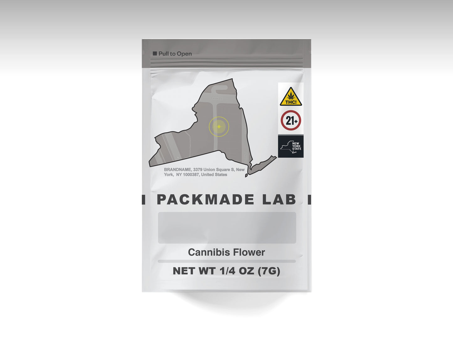 Packmadelab NY State Child Resistant Cannabis Pouch - Map Series